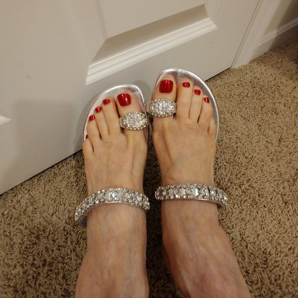 Silver sparkle sandals - absolutely BLING-TASTIC!!